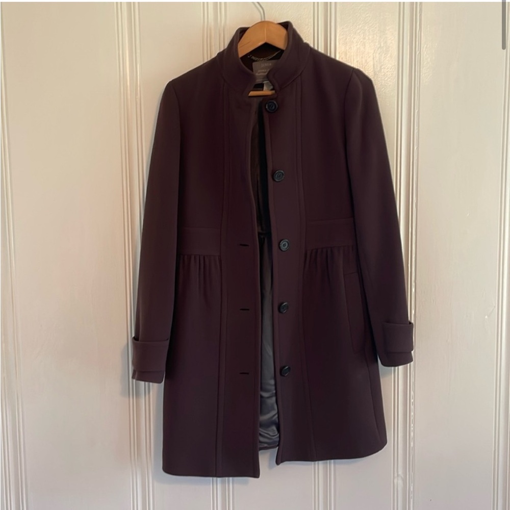 J.Crew knee length plum peacoat, size 6